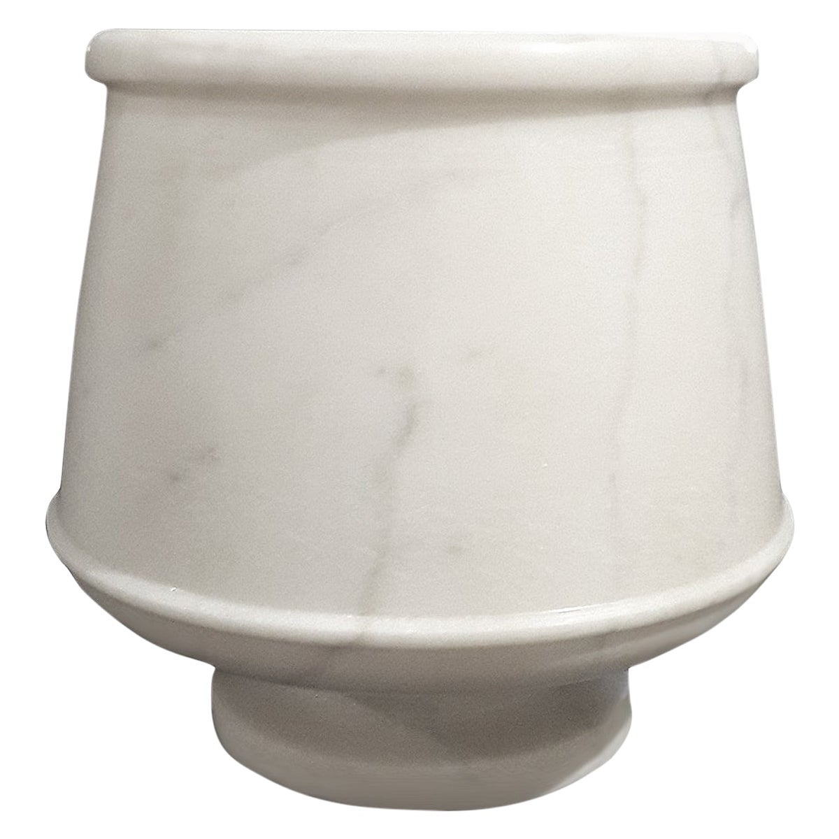 Hand-Carved Marble Goblet or Vase from India