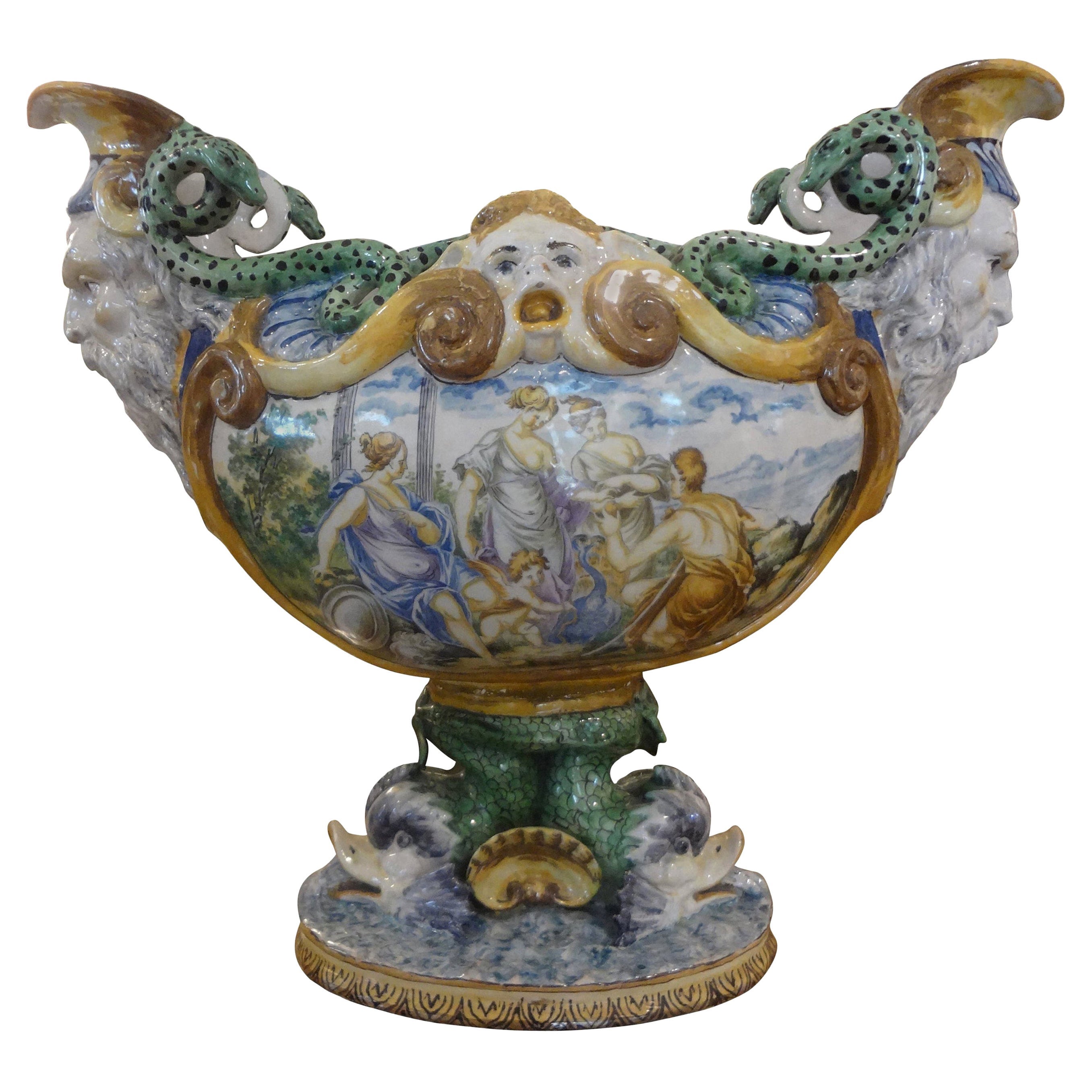 Early 20th Century Italian Majolica Urn