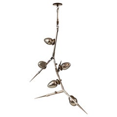 Brancusi inspired: Thorn 102 blown glass and brass chandelier