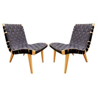 Walnut with Wool Fabric Jens Risom Rocker Chair for DWR at 1stDibs