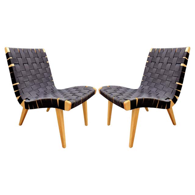 Walnut with Wool Fabric Jens Risom Rocker Chair for DWR at 1stDibs