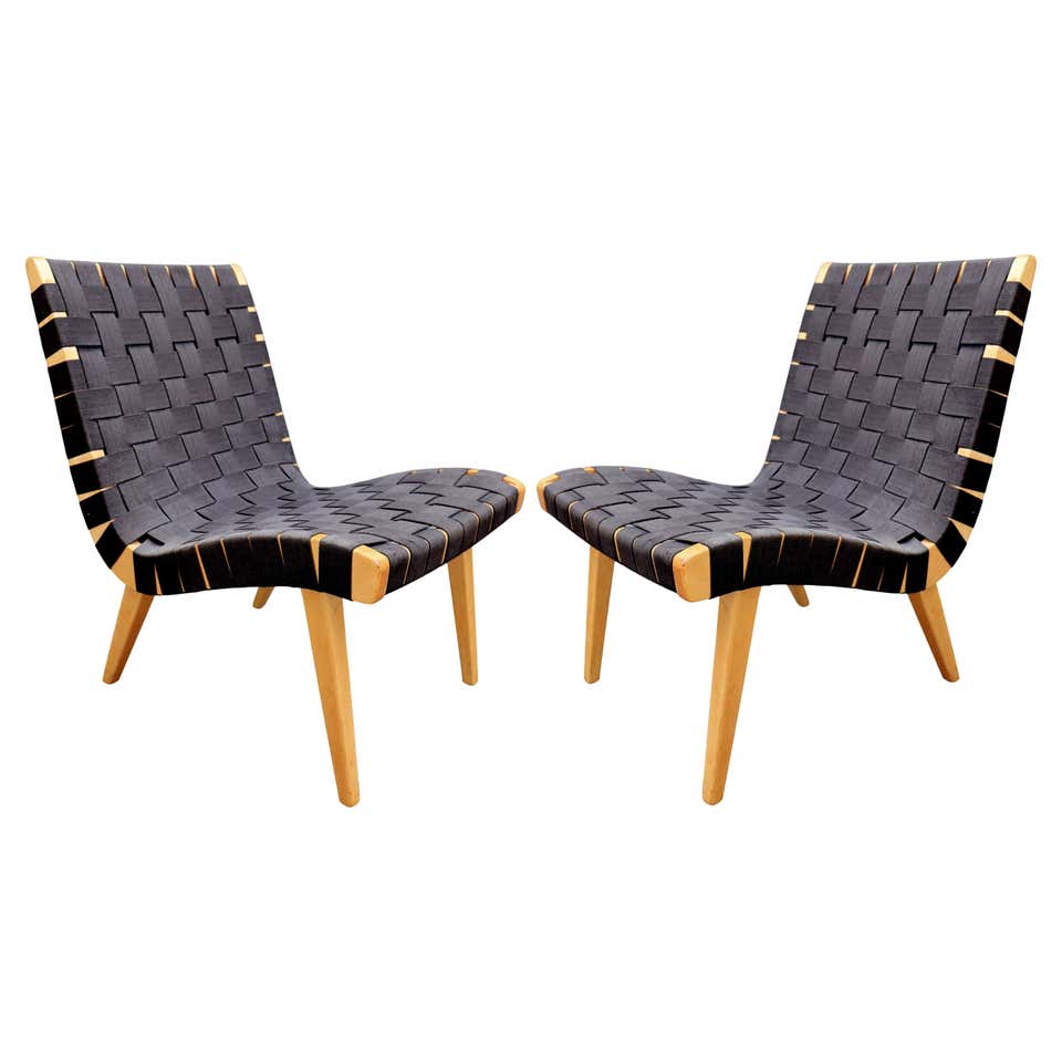 Walnut with Wool Fabric Jens Risom Rocker Chair for DWR at 1stDibs