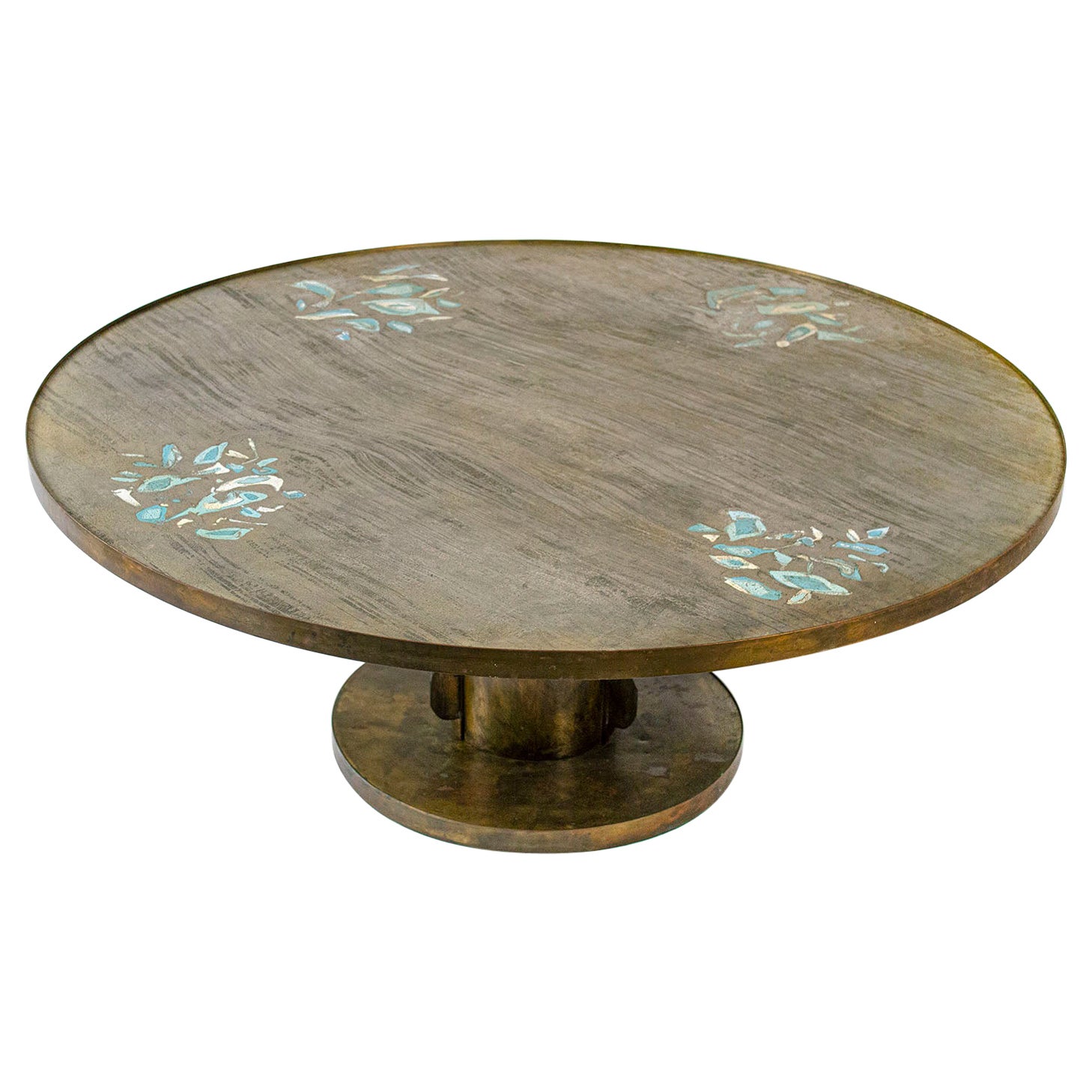 Philip & Kelvin Laverne Cocktail Table with Etruscan Base & Custom Motif