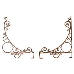 Antique Pair of Wrought Iron Scrolling Brackets, circa 1900.