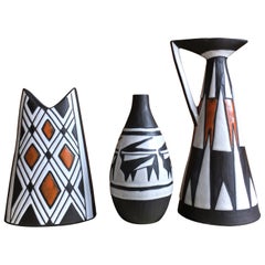 Vintage Set of Michael Andersen, Marianne Starck Tribal Ceramic Series, 1960s