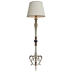 Important Murano Gold Inclusion Glass Floor Lamp Attributed to Seguso circa 1950