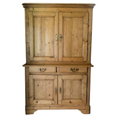 Antique French Pine Stepback Cupboard
