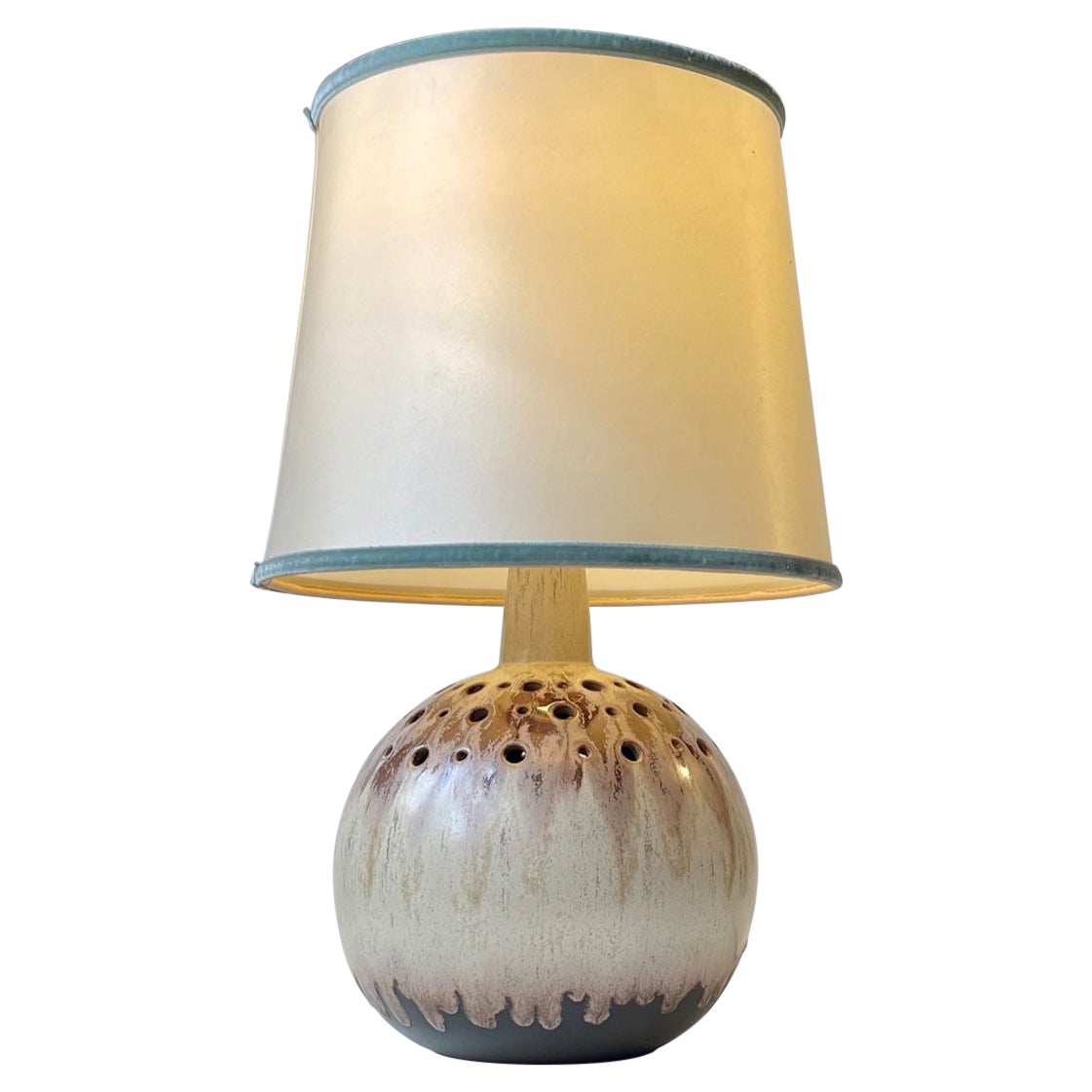 Spherical Scandinavian Modern Pottery Table Lamp, 1970s For Sale