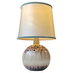 Vintage Spherical Scandinavian Modern Pottery Table Lamp, 1970s