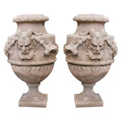 Pair of Cement Urns