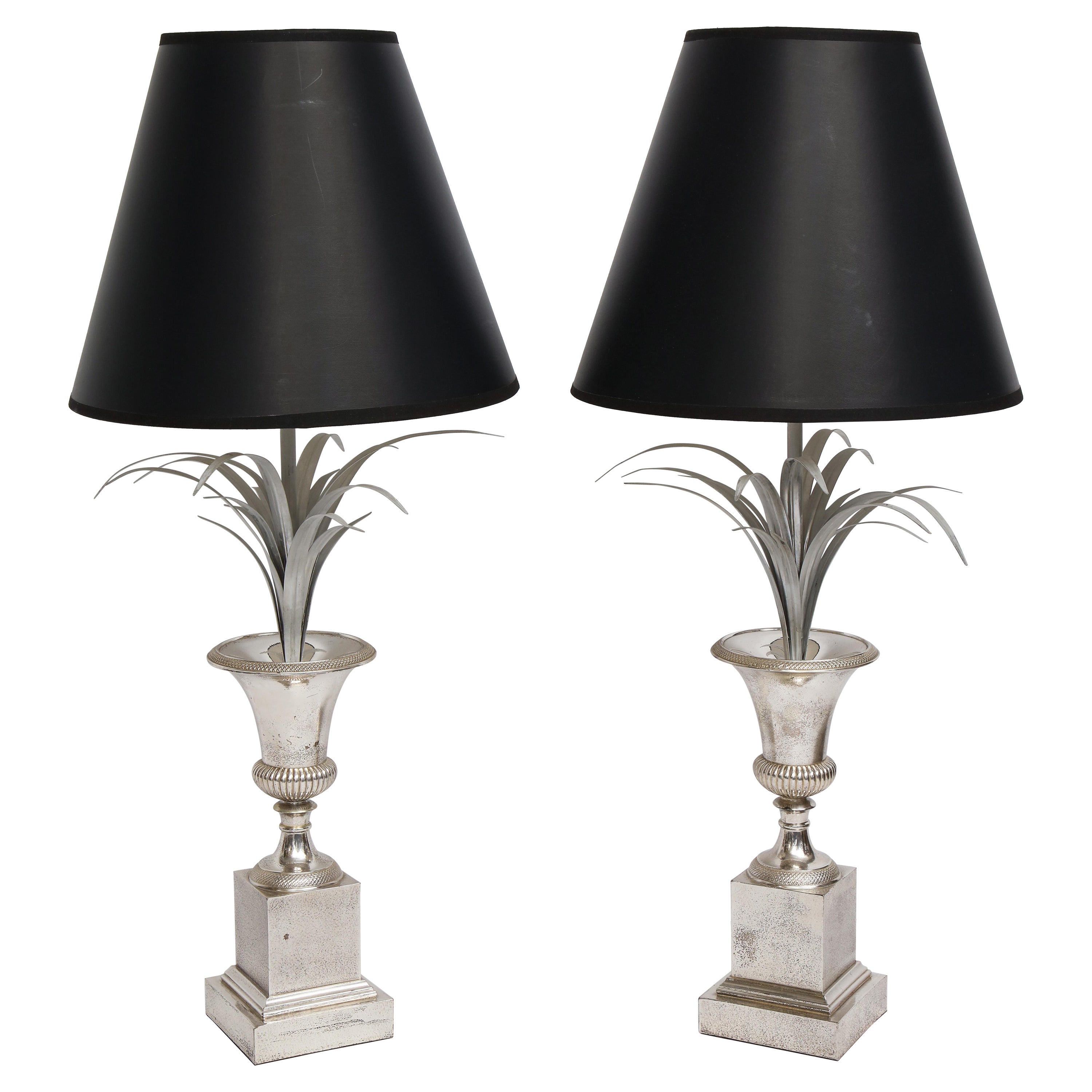 Pair of Maison Charles "Lotus Lamps" For Sale