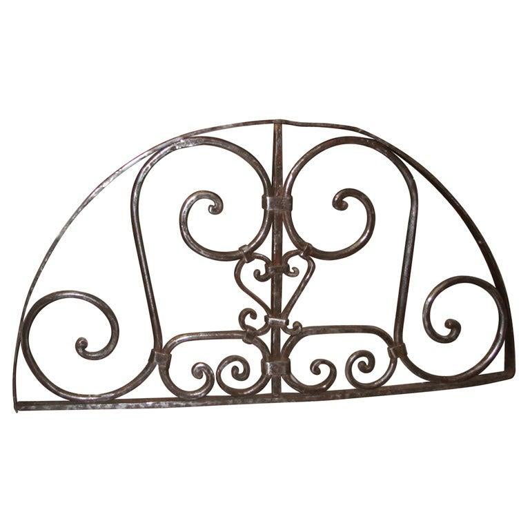 Hand Forged Iron Transom Grill For Sale