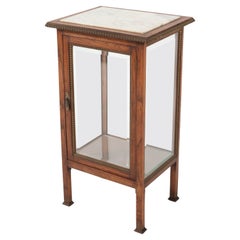 Oak French Art Deco Display Cabinet with Beveled Glass, 1930s