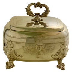 Antique French Silver Sugar Box / Casket Ornate