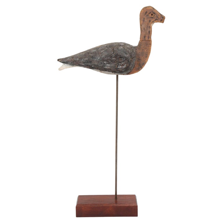 Hand-Carved Mounted Duck Decoy For Sale at 1stDibs