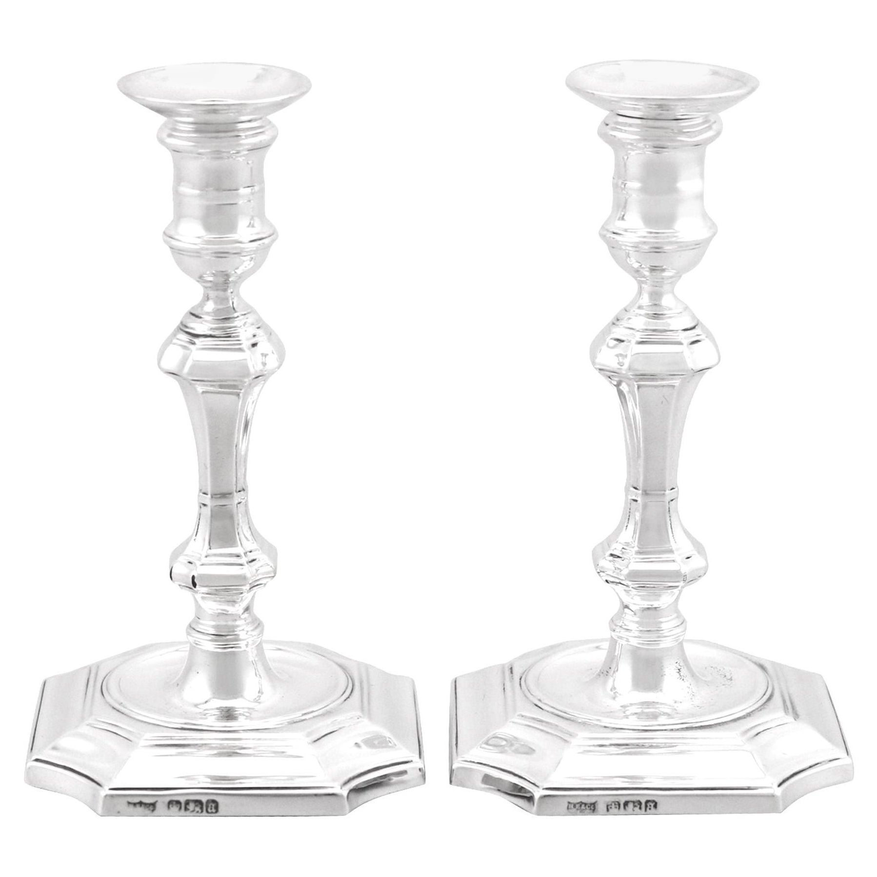 Antique Victorian Silver Taper Candle Holders