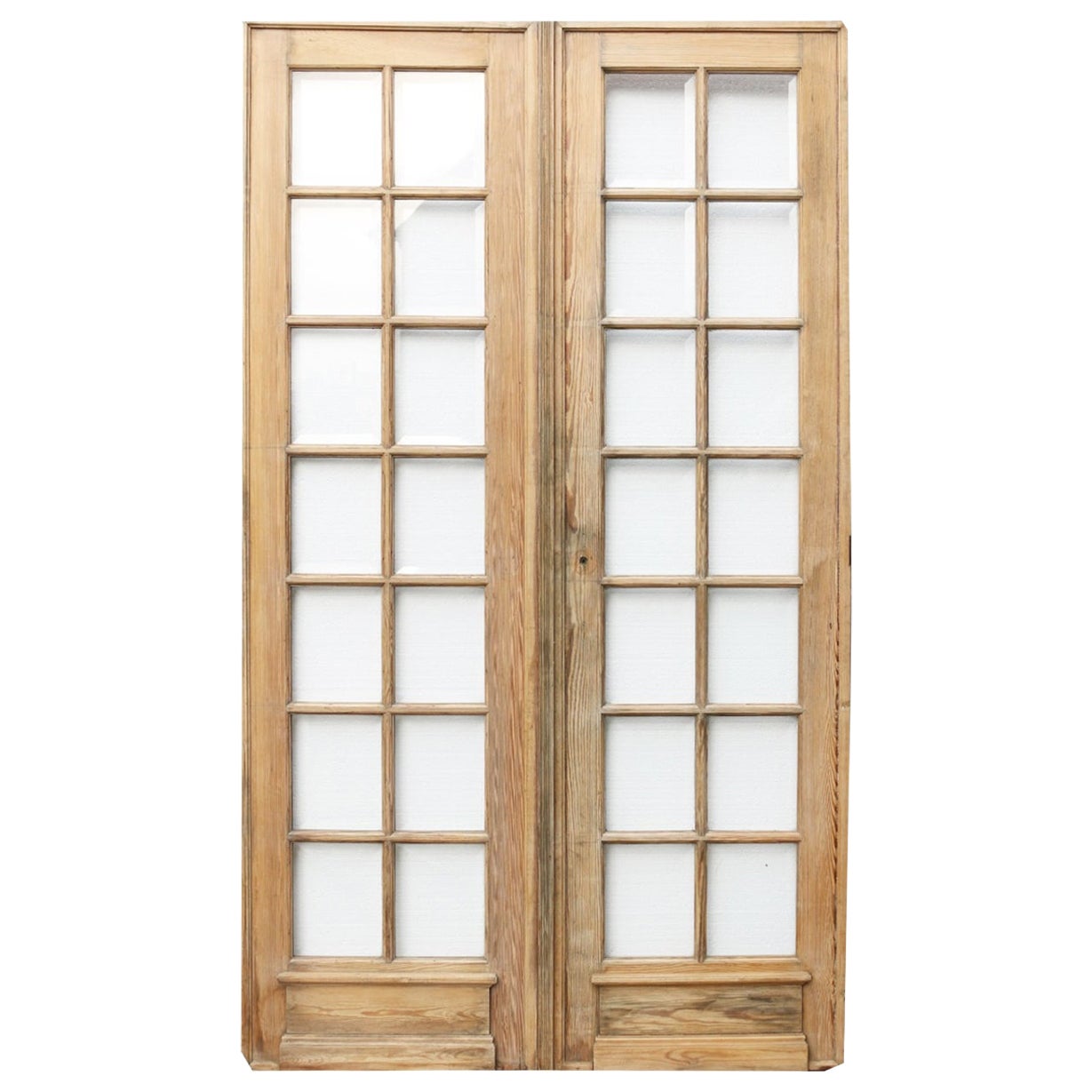 Antique Glazed Pine Double Doors