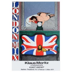 1970s Klaus Moritz London Mix Exhibition Poster Britain Pop Art