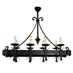 Gothic Style Painted Iron Chandelier
