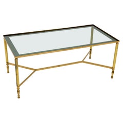 1960's Vintage French Brass Coffee Table