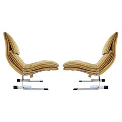 Pair of Mid-Century Lounge Chairs by Giovanni Offredi for Saporiti, 1970s