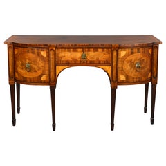 18th Century English George III Mahogany & Satinwood Sideboard Buffet