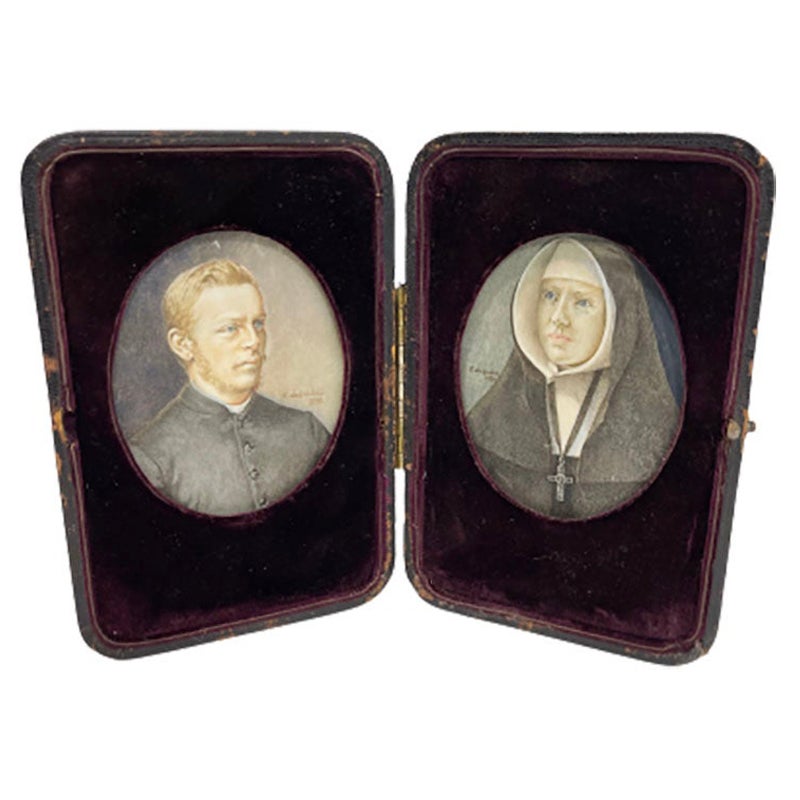 Travel Pouch with Portraits of Missionary Father Felix Westerwoudt, 1898 For Sale