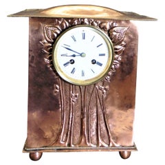 Copper Arts & Crafts French Mantel Clock