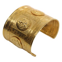 18 Karat Gold Plated Large Cuff Bracelet