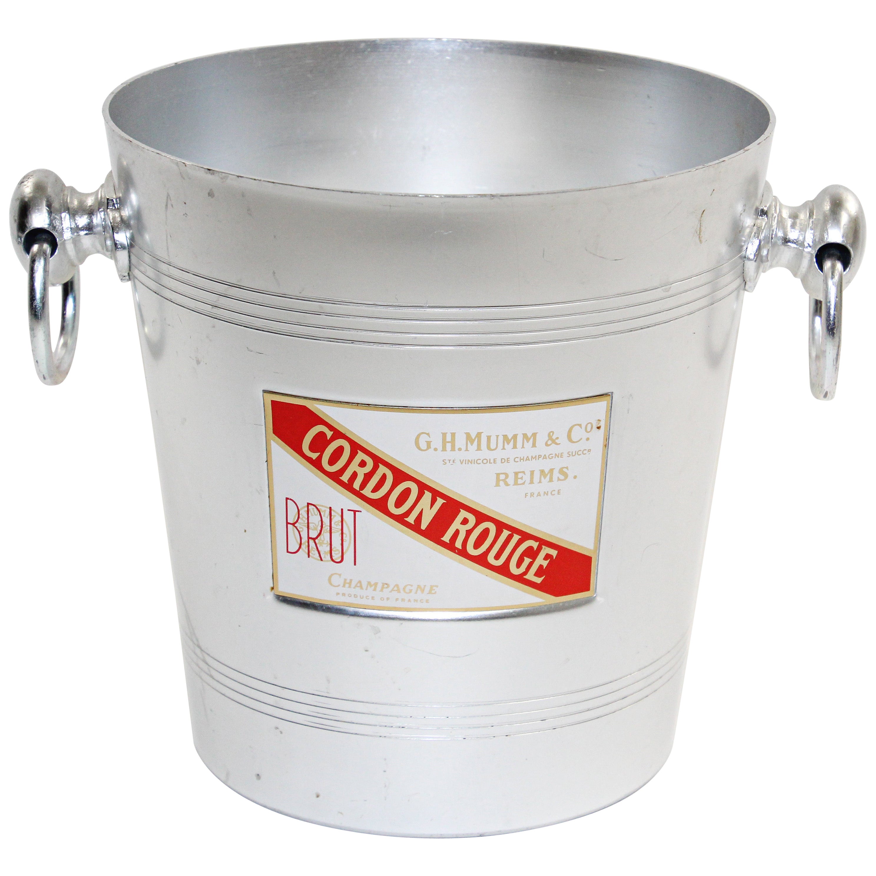 Vintage French G H Mumm Cordon Rouge Reims Champagne Ice Bucket Cooler For Sale