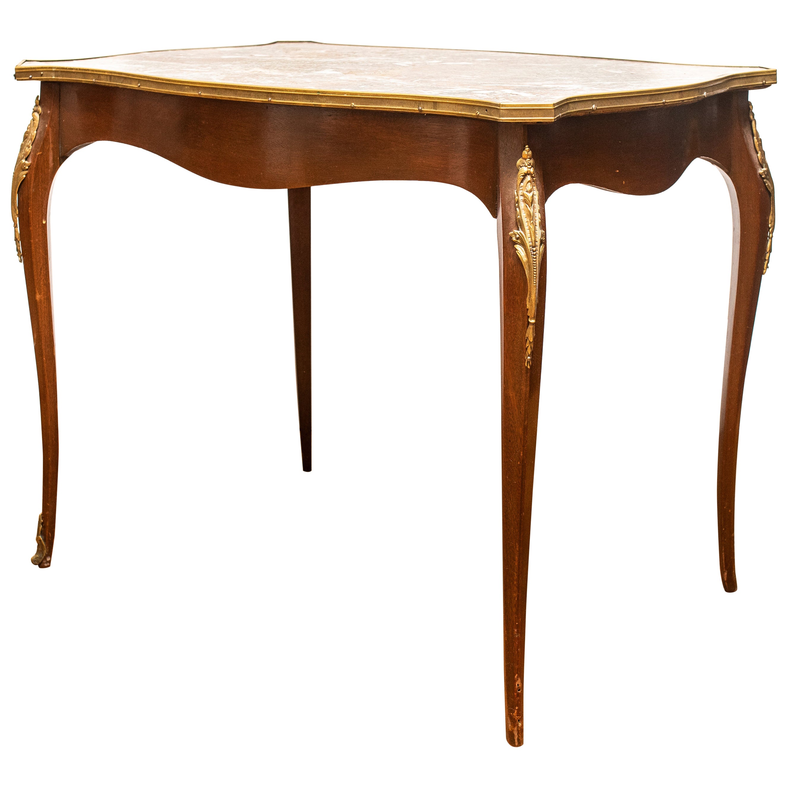 Louis XV Style Marble Top Side Table For Sale