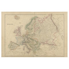 Antique Map of Europe by W. G. Blackie, 1859