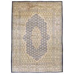 Mid-20th Century Handmade Persian Kerman Room Size Carpet