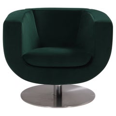 B&B Italia Green Velvet Tulip Armchair by Jeffrey Bernett