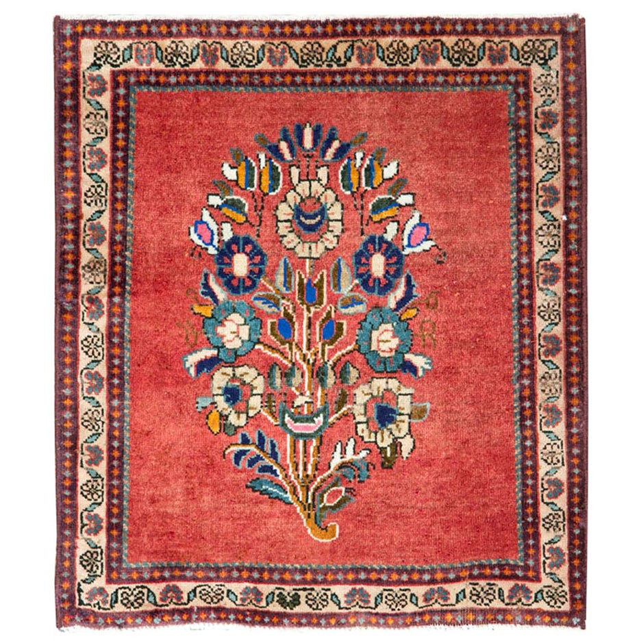 Handgefertigter persischer Shiraz-Teppich aus der Mitte des 20. Jahrhunderts