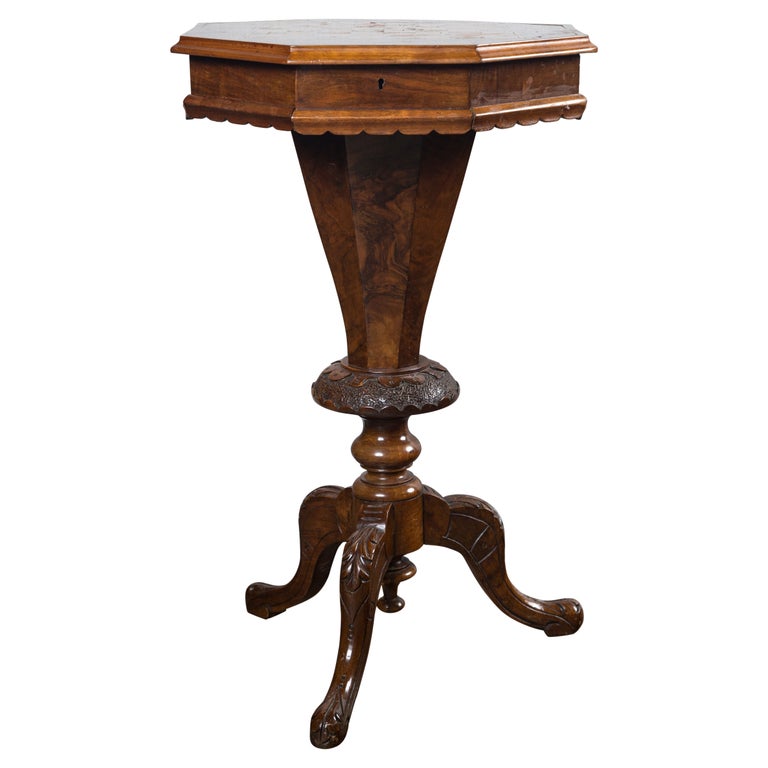 Octagonal Lift Top Work Table/ Game Table For Sale at 1stDibs | work ...