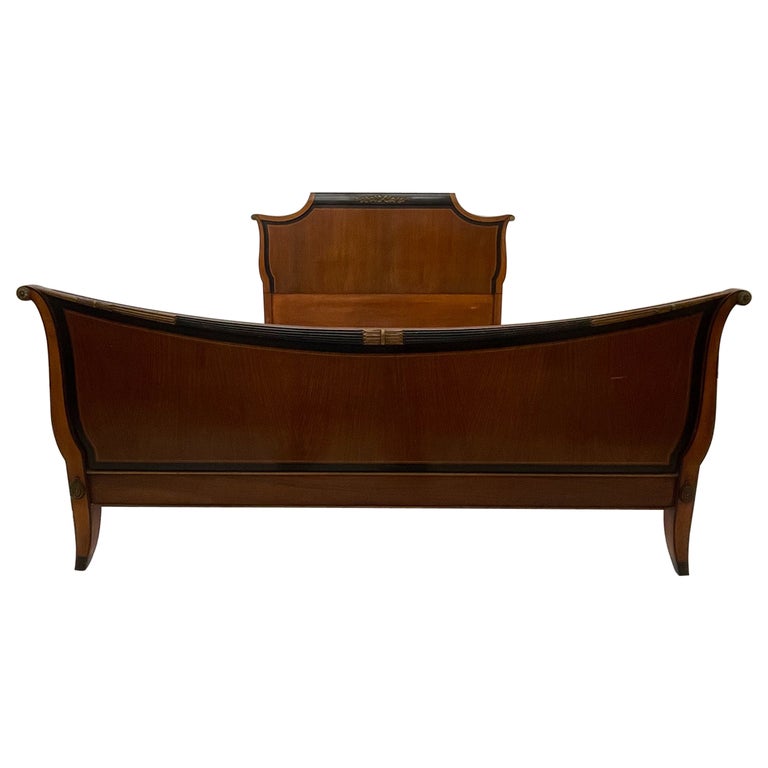 1940s Neoclassical Empire Full Bed Ormolu Gold Swag Landstrom Rockford