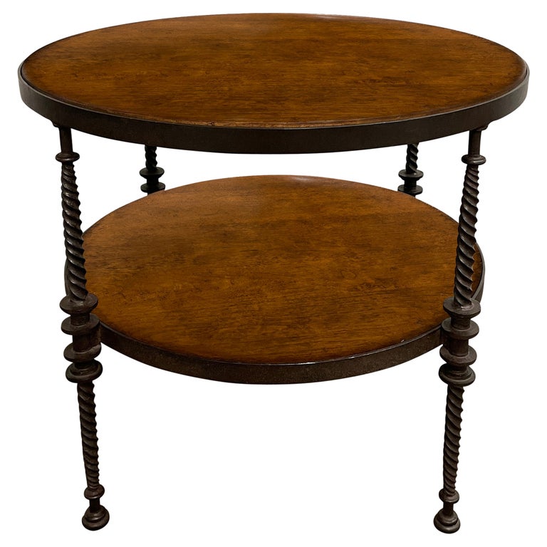 Wrought Iron Round Side Table at 1stDibs