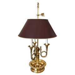 Classic Brass Horn Motife Buillotte Table Lamp