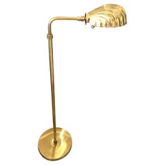 Vintage Brass Chapman Shell Motife Adjustable Floor Lamp