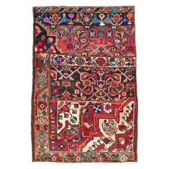 Mid-20th Century Handmade Persian Wagireh Hamadan Throw Rug