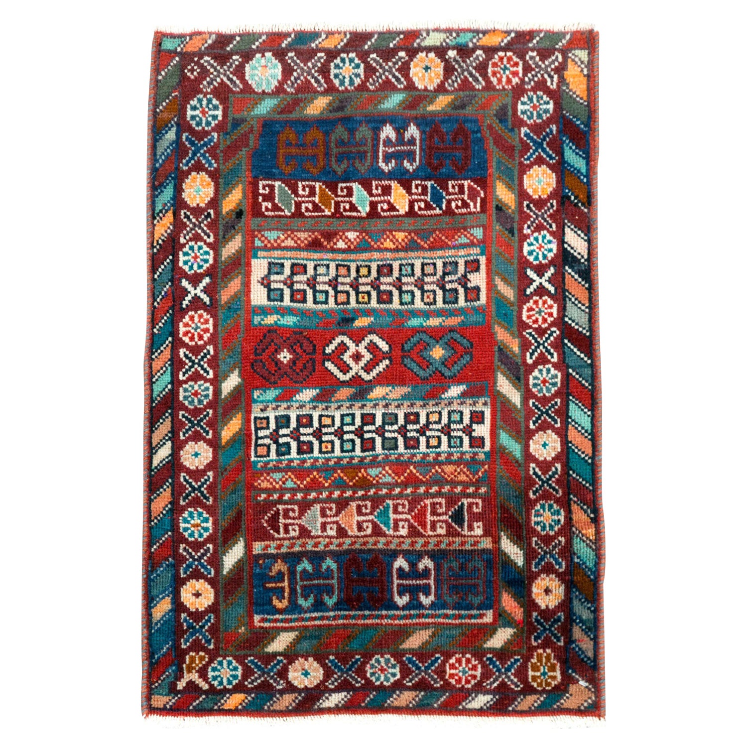 Mid-20th Century Handmade Persian Shiraz Throw Rug