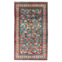 Vintage Mid-20th Century Handmade Persian Mahal Accent Carpet