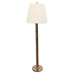 Mid-Century Modern Chrome & Brass Floor Lamp