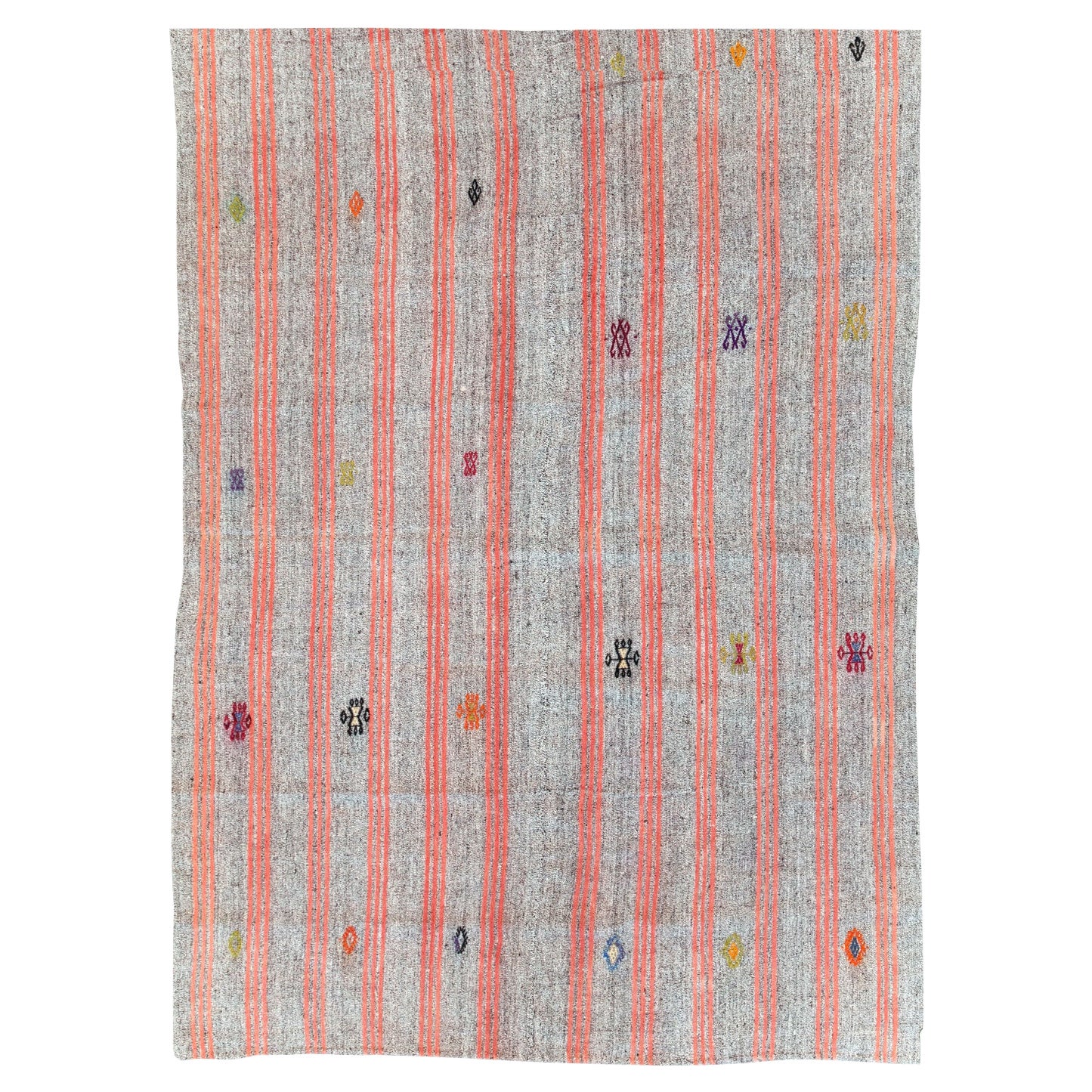 Tapis d'accent Kilim turc tissé à plat, fait main, du milieu du 20e siècle en vente