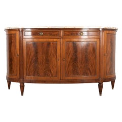 Antique French 19th Century Mahogany Demilune Enfilade
