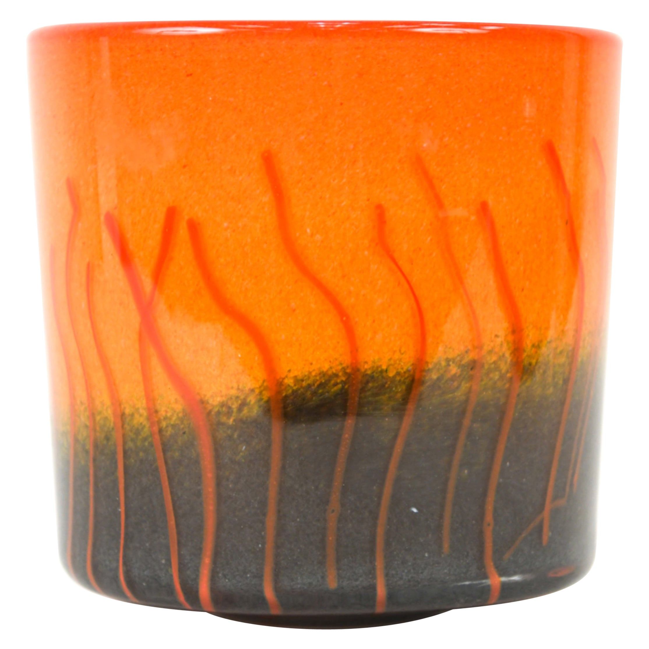 Henry Dean Abstract Art Glass Cylinder Vase For Sale