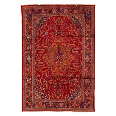   Vintage Persian Fine Traditional Handwoven Luxury Wool Red / Blue Rug