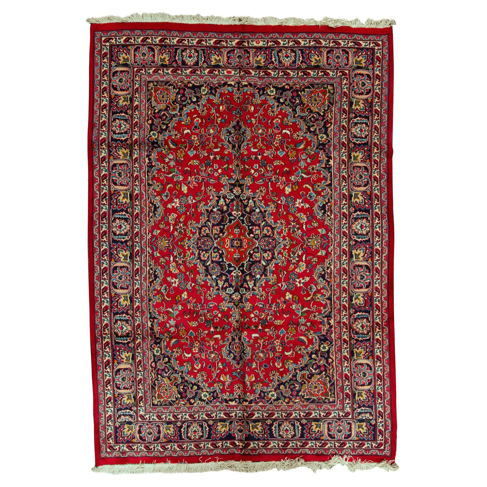 Antique Persian Fine Traditional Handwoven Luxury Wool Red Rug