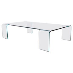 Modern Glass Waterfall Cocktail Table